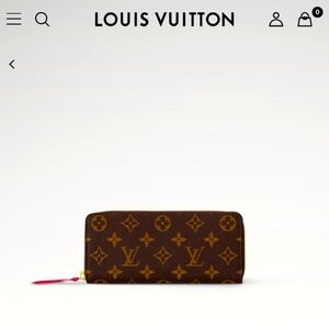 Louis Vuitton Clemence Orange Wallet Pocketbook Brown Monogram Leather Logo